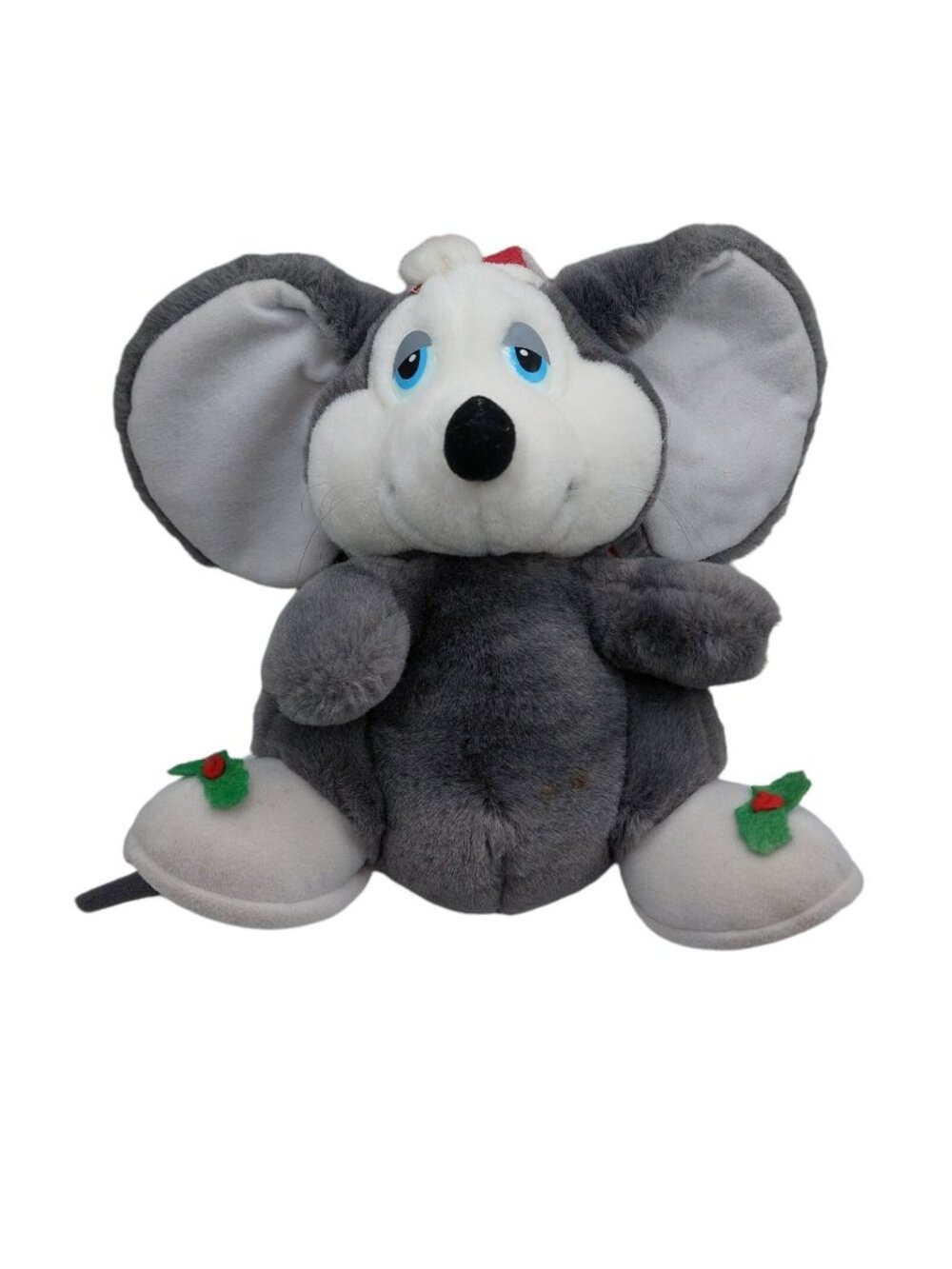Applause Sugar Plum Mouse Plush Stuffed 8" Gray Christmas Night Cap 1987